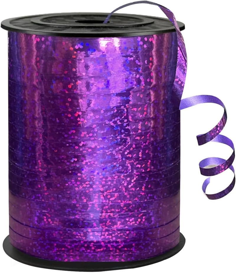 WFAUIBR 500 Yards Purple Shiny Curling Ribbon for Halloween, Gift Wrapping, Balloon String, Parties, Crafts, and Decoration - Image 1